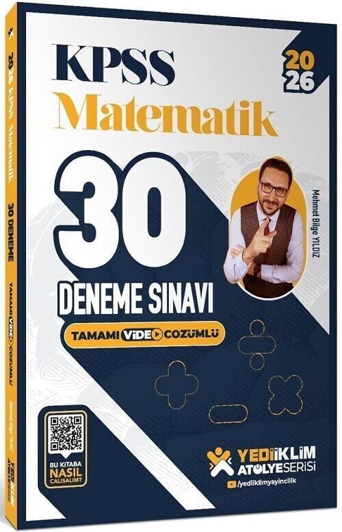 Yediiklim 2026 KPSS Matematik 30 Deneme Atölye Serisi Çözümlü - Mehmet Bilge Yıldız Yediiklim Yayınları