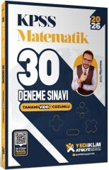 Yediiklim 2026 KPSS Matematik 30 Deneme Atölye Serisi Çözümlü - Mehmet Bilge Yıldız Yediiklim Yayınları
