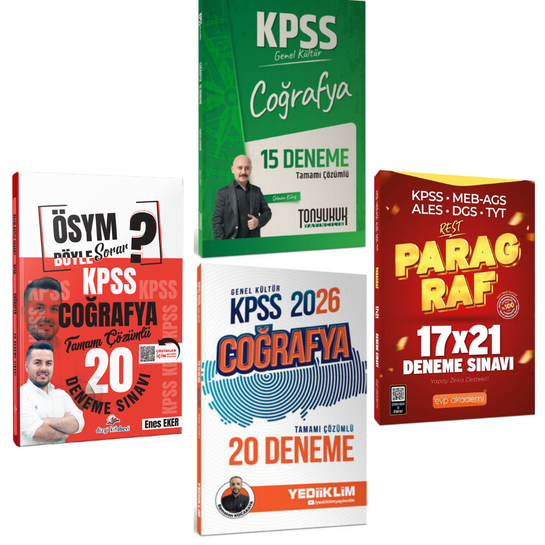 2026 KPSS Coğrafya Deneme Seti Yediiklim Tonyukuk Dizgi Kitap