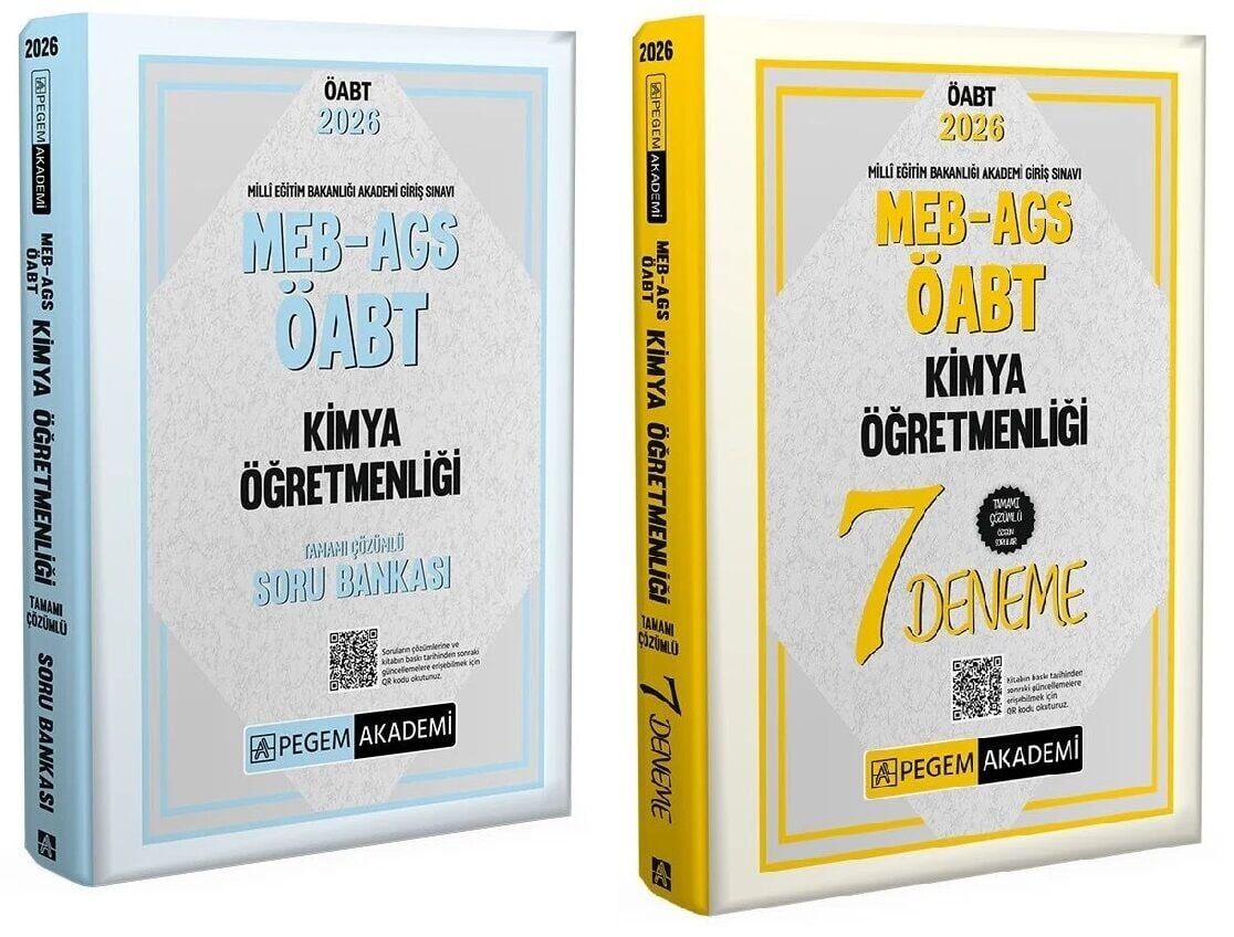 Pegem 2026 ÖABT MEB-AGS Kimya Öğretmenliği Soru Bankası + 7 Deneme 2 li Set Pegem Akademi Yayınları