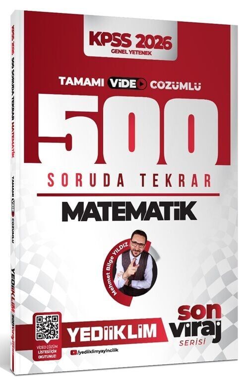 Yediiklim 2026 KPSS Matematik 500 Soruda Tekrar Son Viraj Serisi Çözümlü - Mehmet Bilge Yıldız Yediiklim Yayınları