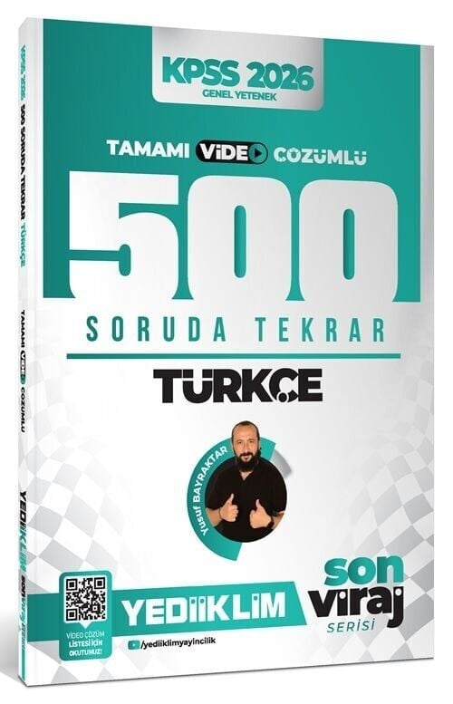 Yediiklim 2026 KPSS Türkçe 500 Soruda Tekrar Son Viraj Serisi Çözümlü - Yusuf Bayraktar Yediiklim Yayınları