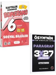 Günay 2027 6. Sınıf Sosyal Bilgiler Bumerang 32 Haftalık Denemeler+EVP Akademi 3x27 Paragraf Deneme