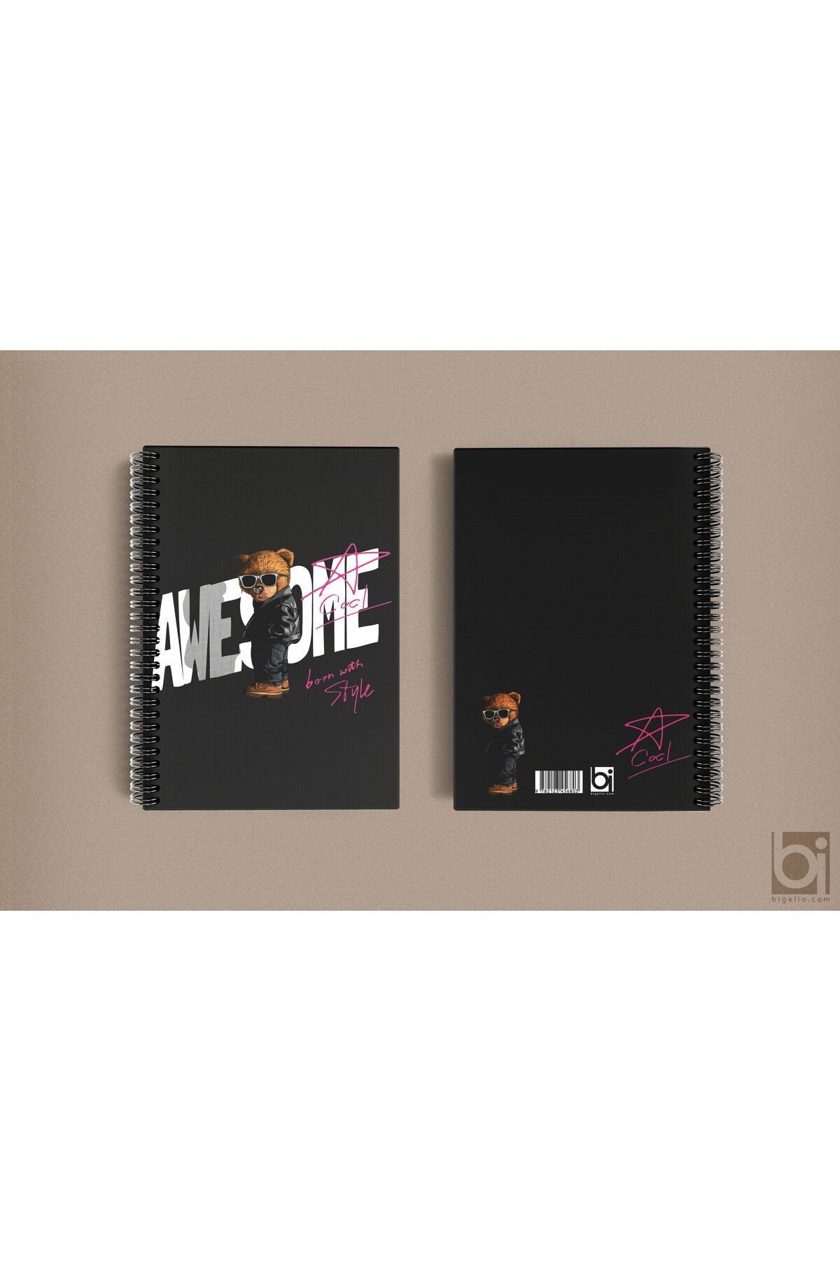 Awesome Style Ayıcık A5 Çizgisiz Spiralli Defter Bigelio