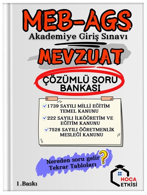 Hoca Etkisi 2025 MEB-AGS Mevzuat Soru Bankası Çözümlü - Recep Özceylan Hoca Etkisi Yayınları