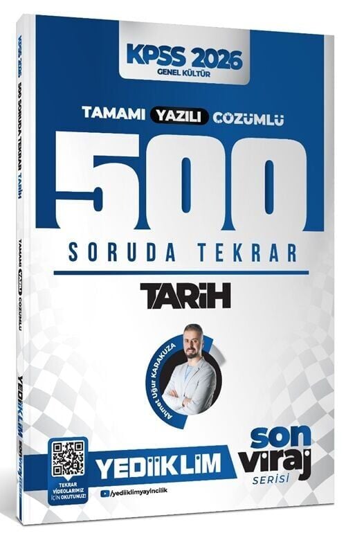 Yediiklim 2026 KPSS Tarih 500 Soruda Tekrar Son Viraj Serisi Çözümlü - Ahmet Uğur Karakuza Yediiklim Yayınları