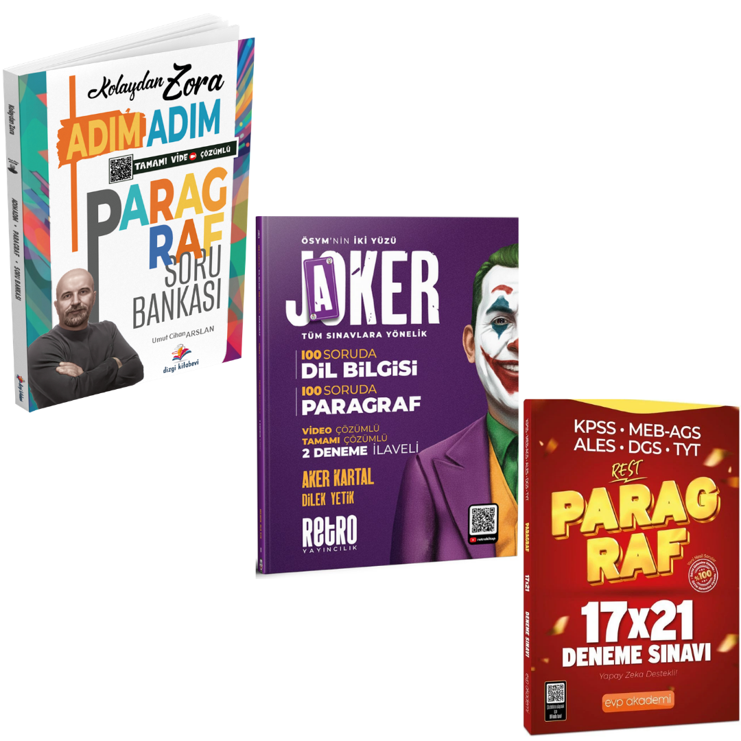 Dizgi Kitap 2026 Kolaydan Zora Adım Adım Paragraf Soru Bankası & Tüm Sınavlara Yönelik Dil Bilgisi / Paragraf Soru Bankası Seti