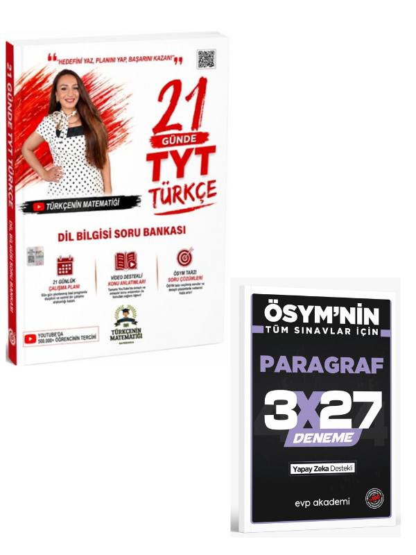 Türkçenin Matematiği 2027 TYT Türkçe 21 Günde Dil Bilgisi Soru Bankası+ EVP Akademi Paragraf