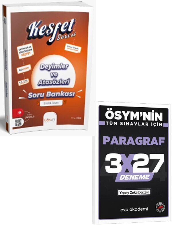Günay 2027 8. Sınıf Keşfet Plus Serisi Deyimler ve Atasözleri Soru Bankası+EVP Akademi 3x27 Paragraf Deneme
