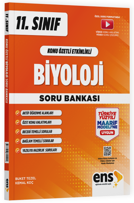2027 ENS Yayınları 11. Sınıf Biyoloji Konu Özetli Etkinlikli Maarif Modeli Soru Bankası