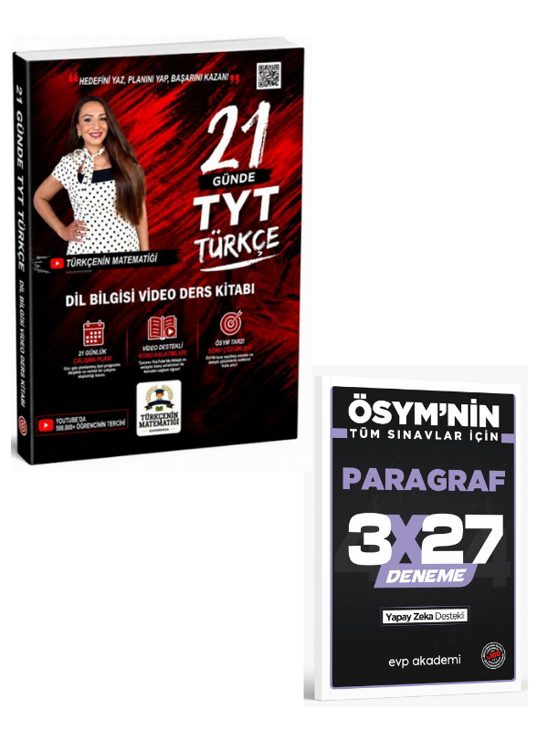 Türkçenin Matematiği 2027 TYT Türkçe 21 Günde Dil Bilgisi Video Ders Kitabı+ EVP Akademi Paragraf