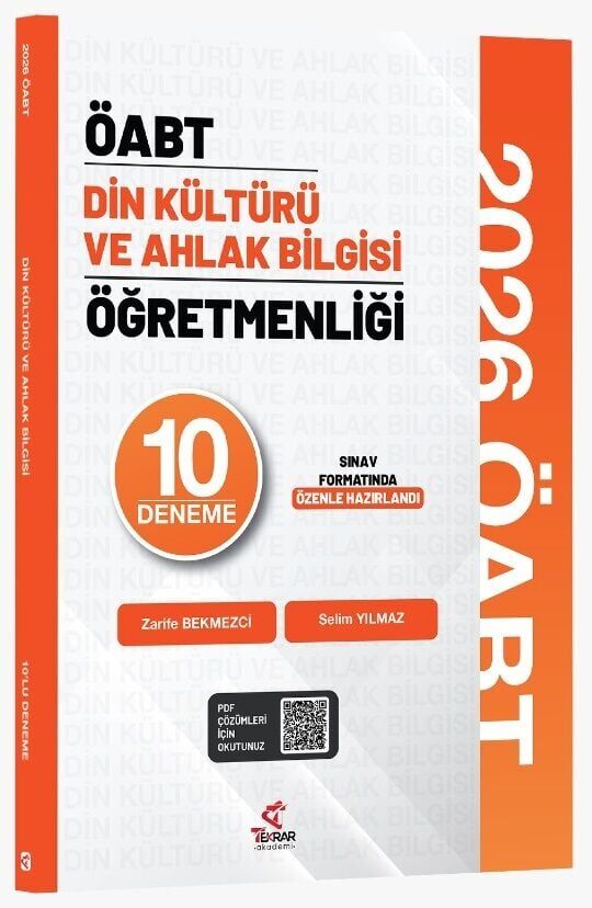Tekrar Akademi 2026 ÖABT MEB-AGS Din Kültürü ve Ahlak Bilgisi Öğretmenliği 10 Deneme Çözümlü - Zarife Bekmezci, Selim Yılmaz Tekrar Akademi Yayınları