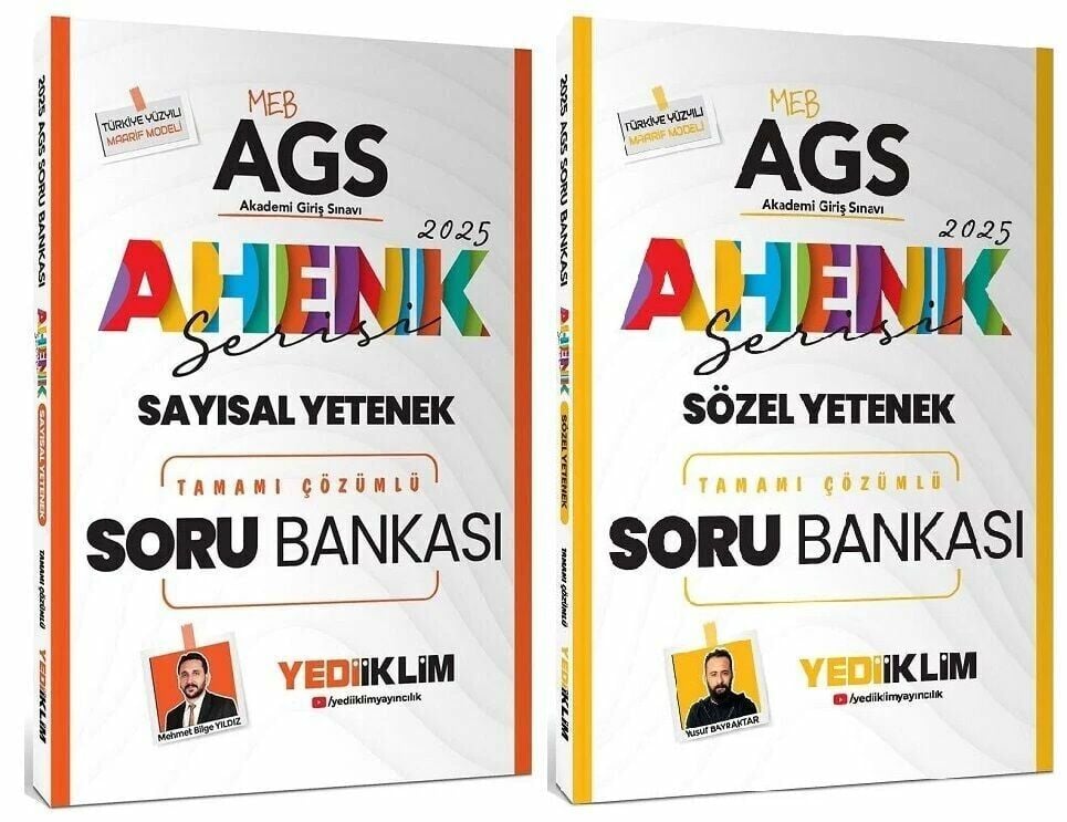 Yediiklim 2025 MEB-AGS Sayısal + Sözel Yetenek Soru Bankası 2 li Set Ahenk Serisi Yediiklim Yayın