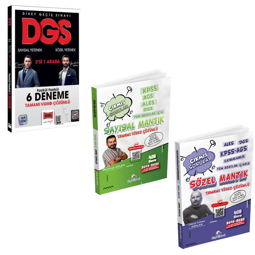 Yargı 2026 DGS Sayısal Yetenek - Sözel Yetenek 6 Deneme & Sayısal Mantık- Sözel Mantık Çıkmış Sorular Seti
