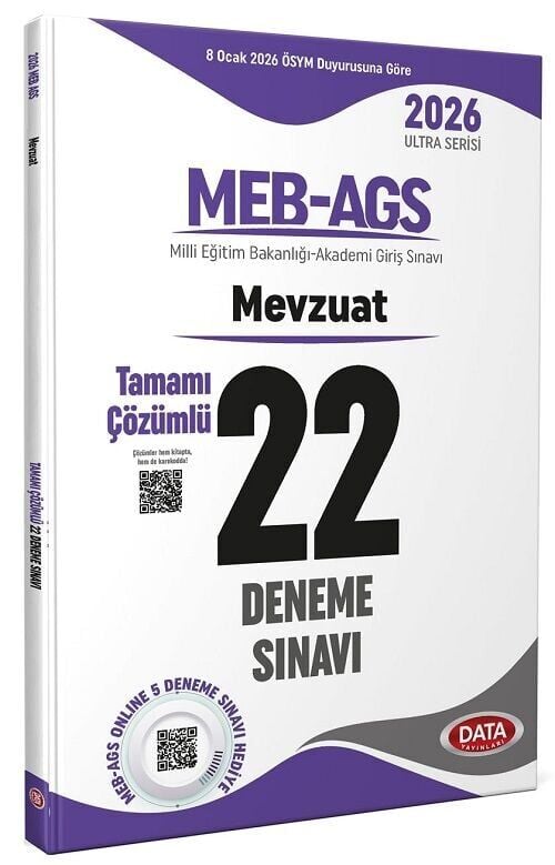 Data 2026 MEB-AGS Mevzuat 22 Deneme Çözümlü Ultra Serisi Data Yayınları