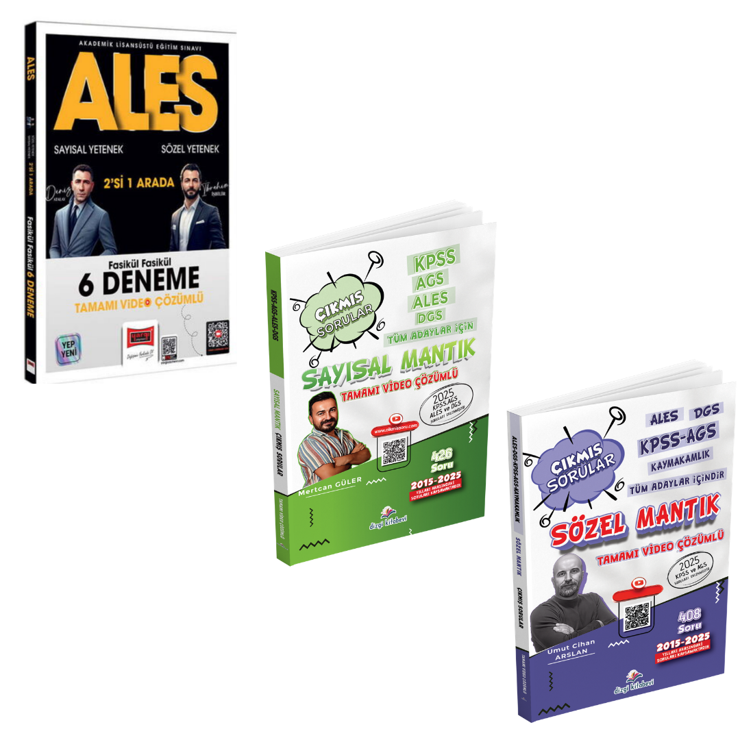 Yargı 2026 ALES Sayısal Yetenek - Sözel Yetenek 6 Deneme & Sayısal Mantık- Sözel Mantık Çıkmış Sorular Seti