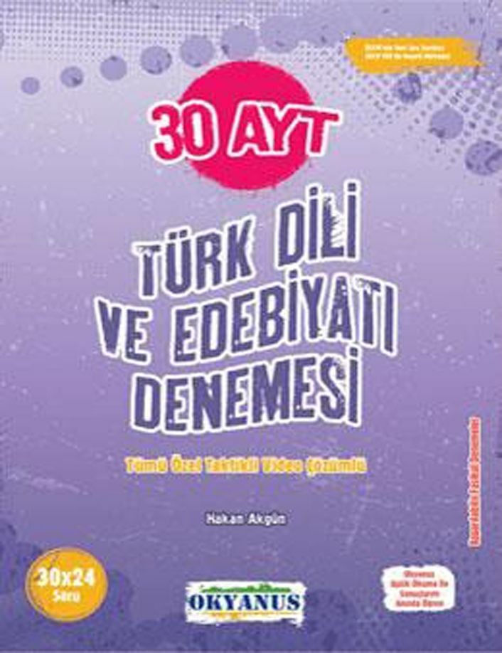 Okyanus YKS AYT Türk Dili ve Edebiyatı 30 Denemeleri Okyanus Yayınları