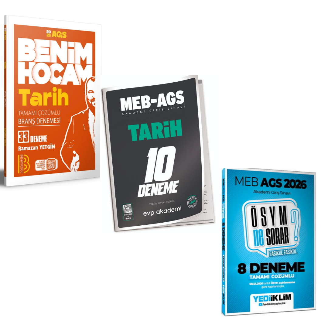 Benim Hocam 2026 MEB AGS Tarih 33 Branş Deneme & 2026 MEB AGS ÖSYM Ne Sorar 8 Fasikül Deneme Yediiklim Seti