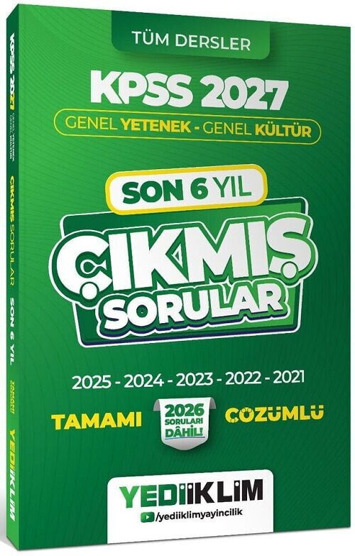 Yediiklim 2027 KPSS Genel Yetenek Genel Kültür Çıkmış Sorular Son 6 Yıl Çözümlü