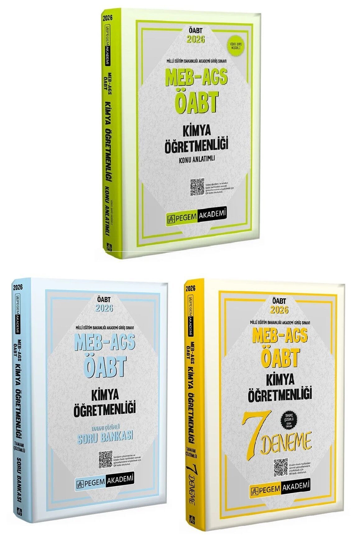 Pegem 2026 ÖABT MEB-AGS Kimya Öğretmenliği Konu Anlatımlı + Soru Bankası + 7 Deneme 3 lü Set Pegem Akademi Yayınları