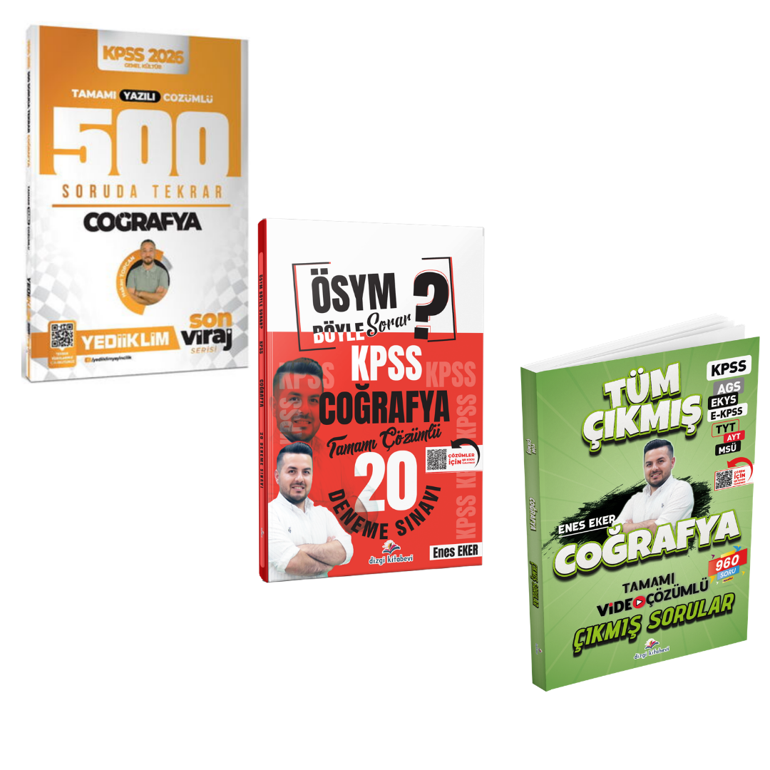 Yediiklim 2026 Kpss Coğrafya 500 Soruda Genel Tekrar Kampı & Dizgi Kitap KPSS Coğrafya Çıkmış Soru & KPSS Coğrafya Deneme Seti