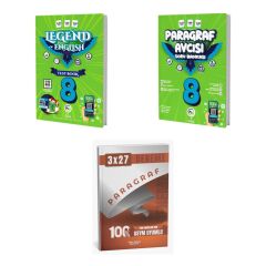 2027 Av 8. Sınıf İngilizce Legend Of English Test Book + Paragraf Avcısı Soru + anla kazan paragraf deneme 3'lü Set