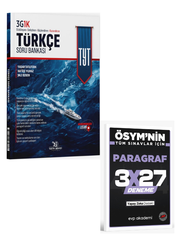 YayınDenizi  2027 TYT Türkçe 3G1K Soru Bankası+ EVP Akademi Paragraf