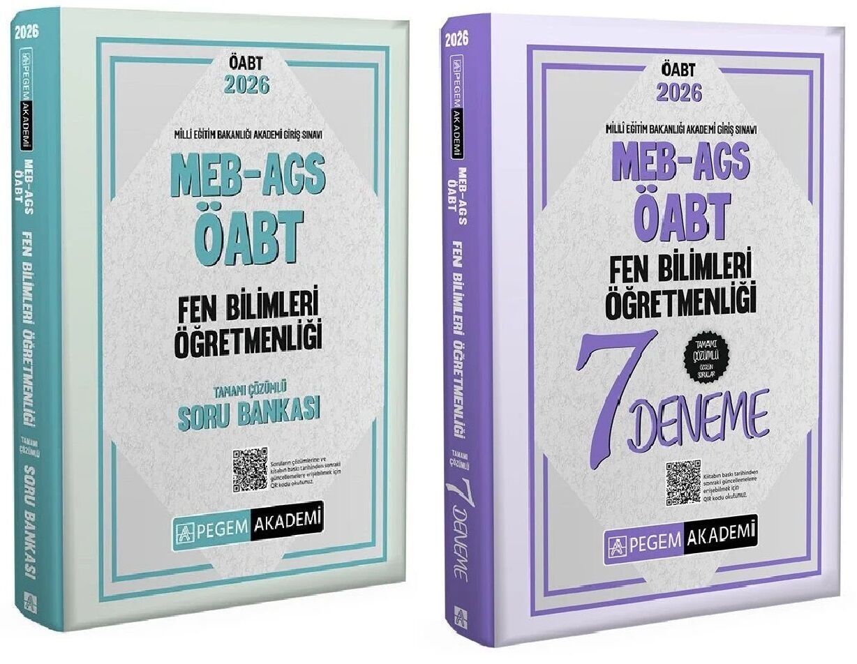 Pegem 2026 ÖABT MEB-AGS Fen Bilimleri Öğretmenliği Soru Bankası + 7 Deneme 2 li Set Pegem Akademi Yayınları