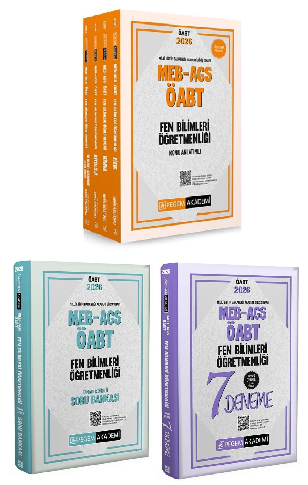Pegem 2026 ÖABT MEB-AGS Fen Bilimleri Öğretmenliği Konu Anlatımı + Soru Bankası + 7 Deneme 3 lü Set Pegem Akademi Yayınları