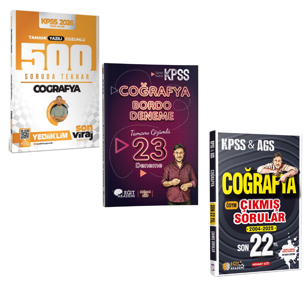 Yediiklim 2026 Kpss Coğrafya 500 Soruda Genel Tekrar Kampı & Mehmet Eğit KPSS Coğrafya Çıkmış Soru & Mehmet Eğit KPSS Coğrafya Deneme Seti