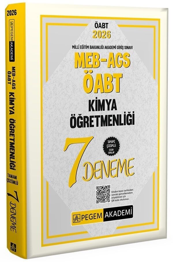 Pegem 2026 ÖABT MEB-AGS Kimya Öğretmenliği 7 Deneme Çözümlü Pegem Akademi Yayınları
