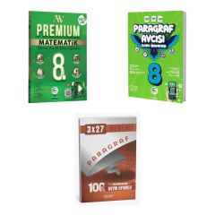2027 Av 8. Sınıf Matematik Premium Beceri Temelli + Paragraf Avcısı Soru + anla kazan paragraf deneme 3'lü Set