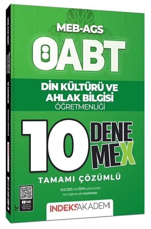 İndeks Akademi 2025 ÖABT MEB-AGS Din Kültürü ve Ahlak Bilgisi 10 DenemeX Çözümlü İndeks Akademi Yayınları