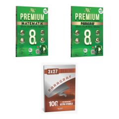 2027 Av 8. Sınıf Premium Beceri Temelli Matematik + Paragraf Soru + anla kazan paragraf deneme 3'lü Set