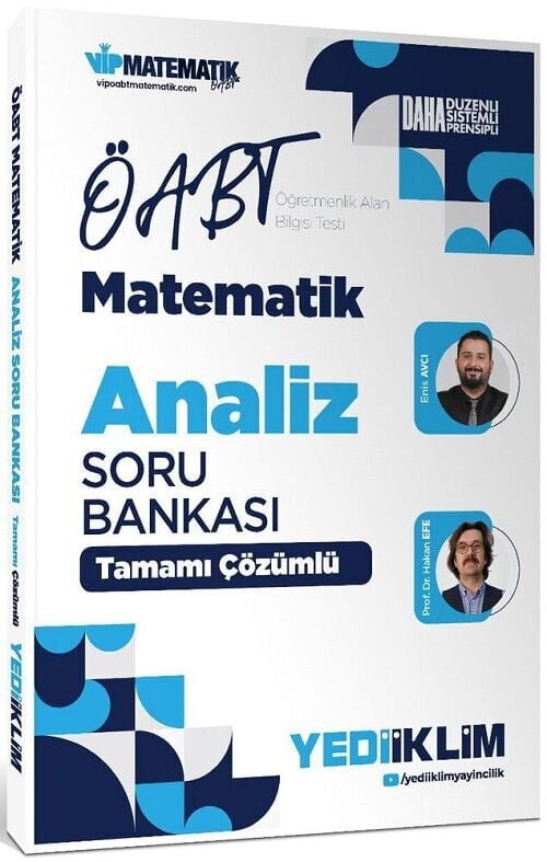 Yediiklim 2027 ÖABT MEB-AGS İlköğretim Ortaöğretim Lise Matematik Öğretmenliği Analiz Soru Bankası Çözümlü