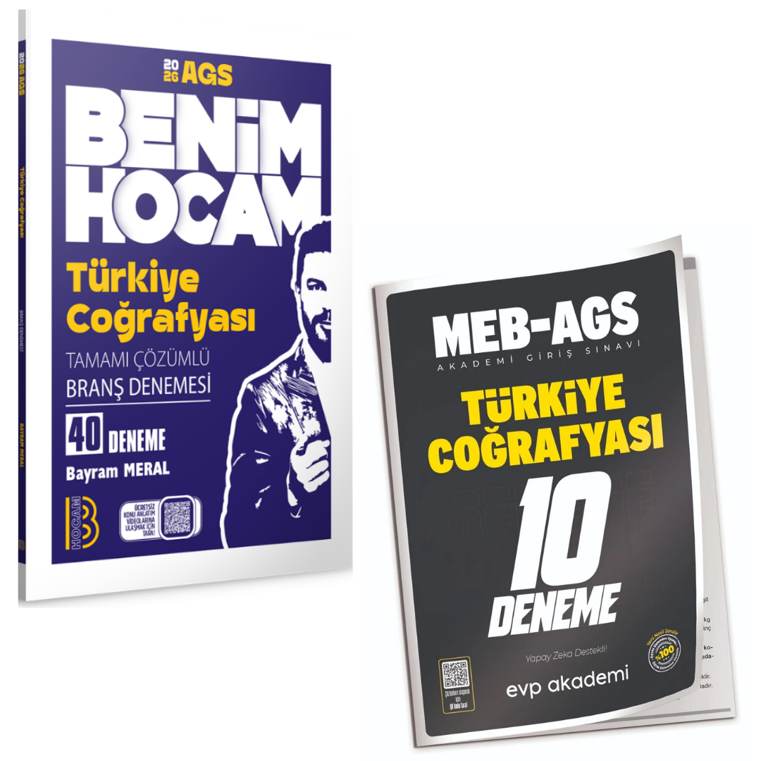 Benim Hocam 2026 MEB AGS Türkiye Coğrafyası 40 Deneme & MEB-AGS Türkiye Coğrafyası 10 Deneme EVP Akademi Seti
