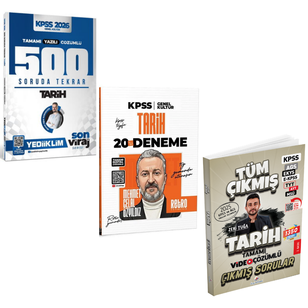 Yediiklim 2026 Kpss Tarih 500 Soruda Genel Tekrar Kampı & Dizgi KPSS Tarih Çıkmış Soru & Retro KPSS Tarih Deneme Seti