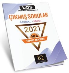IQ Yayınları 8. Sınıf LGS 2021 Sayısal Sözel Çıkmış Sorular Tıpkı Basım IQ Yayınları