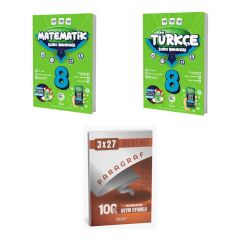 2027 Av 8. Sınıf Matematik + Türkçe Soru + anla kazan paragraf deneme 3'lü Set