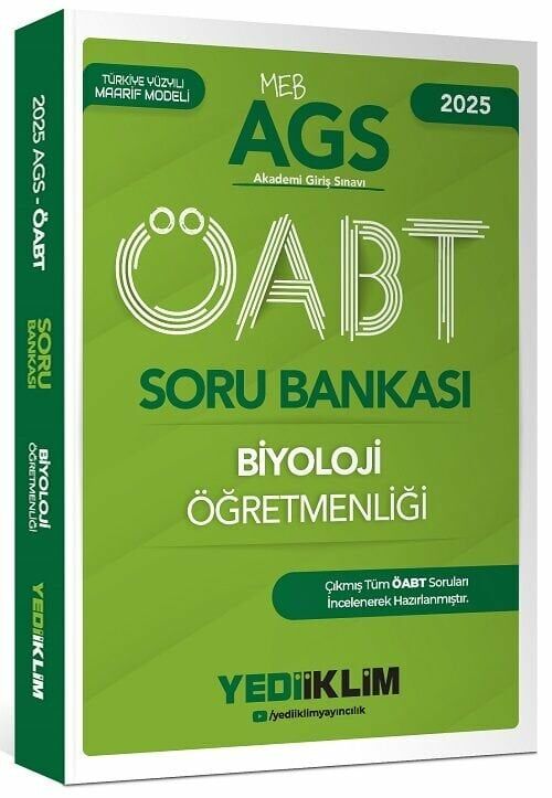 Yediiklim 2025 ÖABT MEB-AGS Biyoloji Öğretmenliği Soru Bankası Yediiklim Yayınları