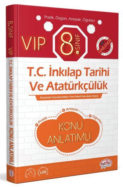 Editör Yayınevi 8. Sınıf VIP T.C. İnkılap Tarihi ve Atatürkçülük Konu Anlatımı