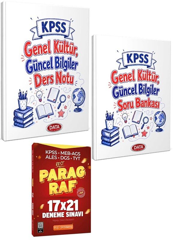 Data 2027 KPSS Genel Kültür Güncel Bilgiler Ders Notu+Soru Bankası+EVP Akademi TYT Paragraf REST 17 x 21 Deneme