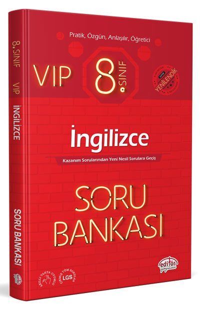 Editör Yayınevi 8. Sınıf VIP İngilizce Soru Bankası