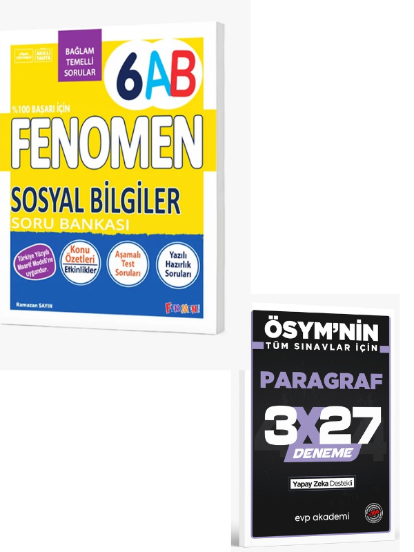 Fenomen 2027 6. Sınıf Sosyal Bilgiler A ve B Soru Bankası+ EVP Akademi Paragraf