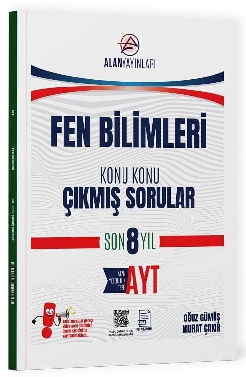 Alan Yayınları YKS AYT Fen Bilimleri Çıkmış Sorular Son 8 Yıl Konu Konu Alan Yayınları