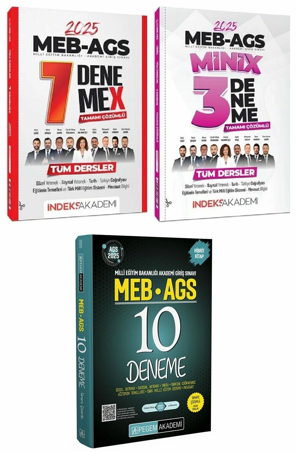 Pegem + İndeks 2025 MEB-AGS 10+10 Deneme 3 lü Set Pegem + İndeks Akademi Yayınları