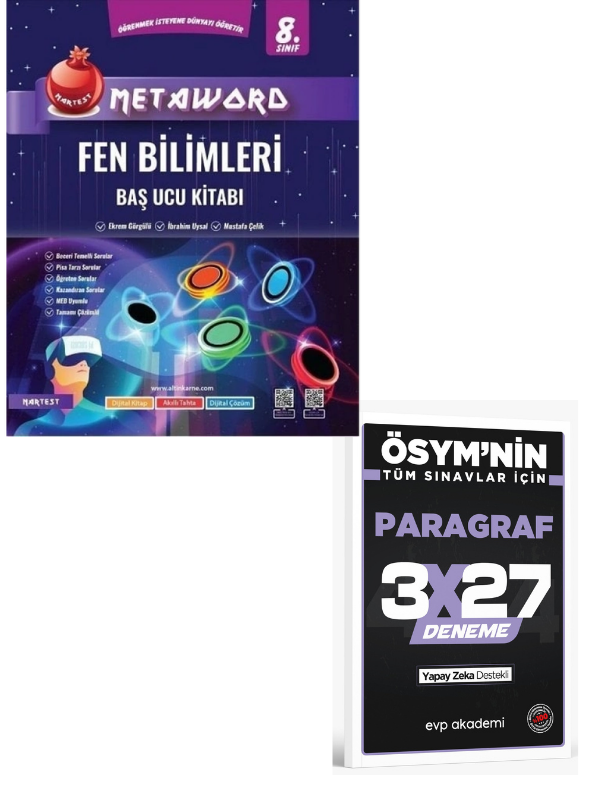 NARTEST 2027 8. SINIF METAWORD FEN BİLİMLERİ+ EVP Akademi Paragraf
