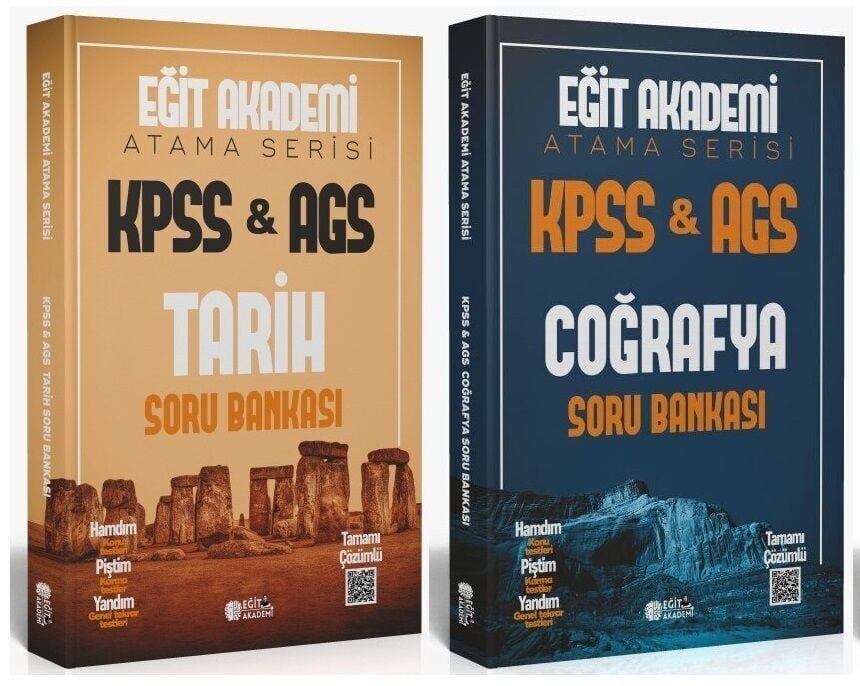Eğit Akademi 2026 MEB-AGS Tarih + Coğrafya Atama Serisi Soru Bankası 2 li Set Eğit Akademi