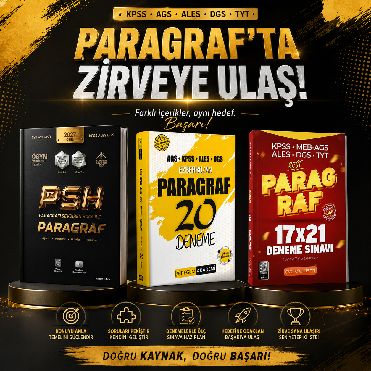 Paragrafı Sevdiren Hoca TYT AYT MSÜ KPSS ALES DGS Paragraf Soru Bankası & Paragraf Deneme Seti