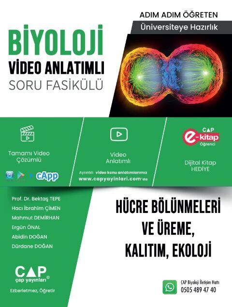 Çap Yayınları Üniversiteye Hazırlık Biyoloji Hücre Bölünmeleri ve Üreme Kalıtım Ekoloji Soru Fasikülü